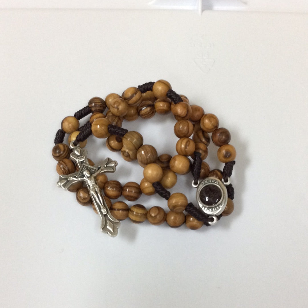 Olive Wood Our Lady of Tenderness Cord Rosary