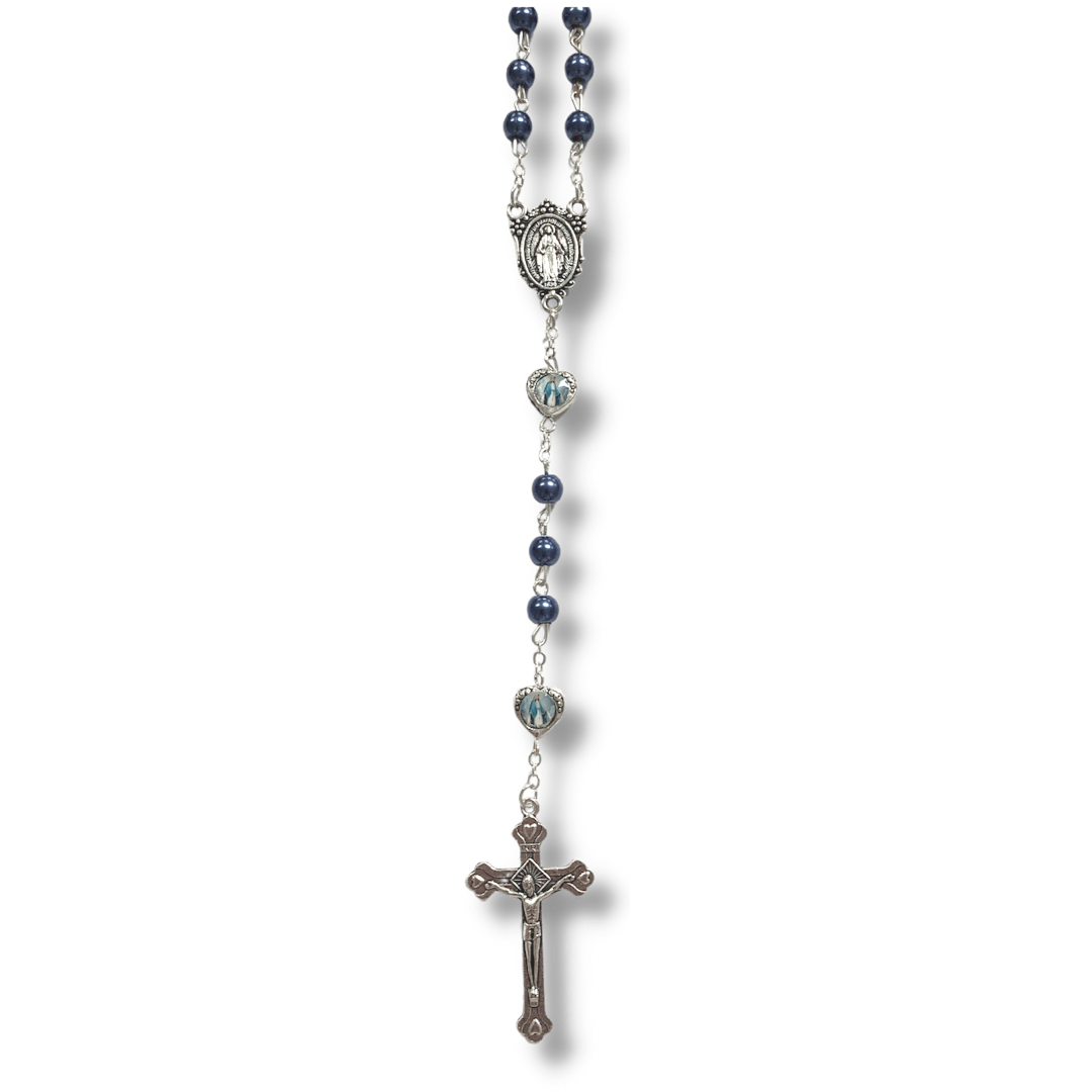 Imitation Pearl Miraculous Medal Rosary