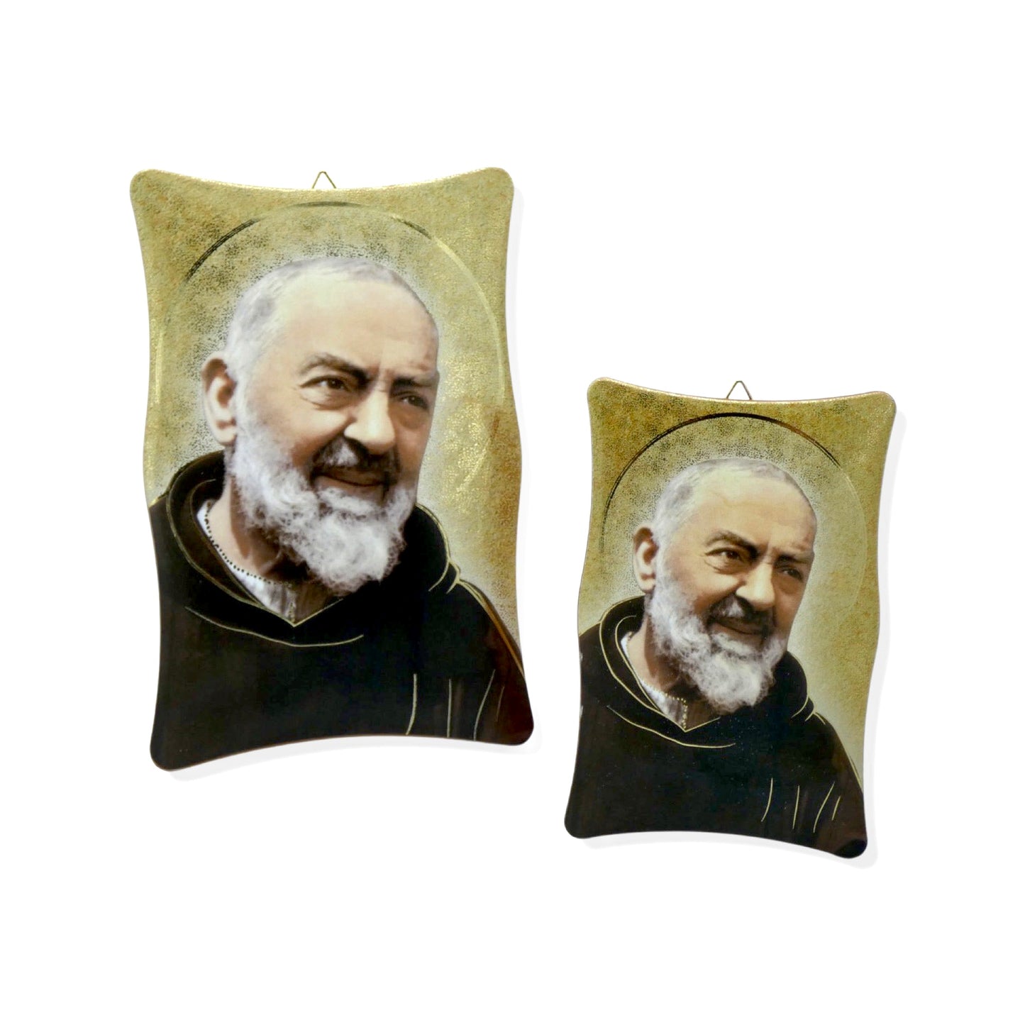 Padre Pio Image with Curved Border