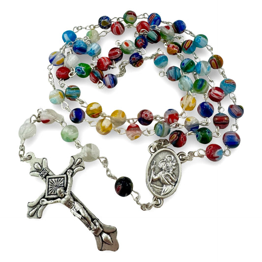 Multicolored Marble Fatima Rosary