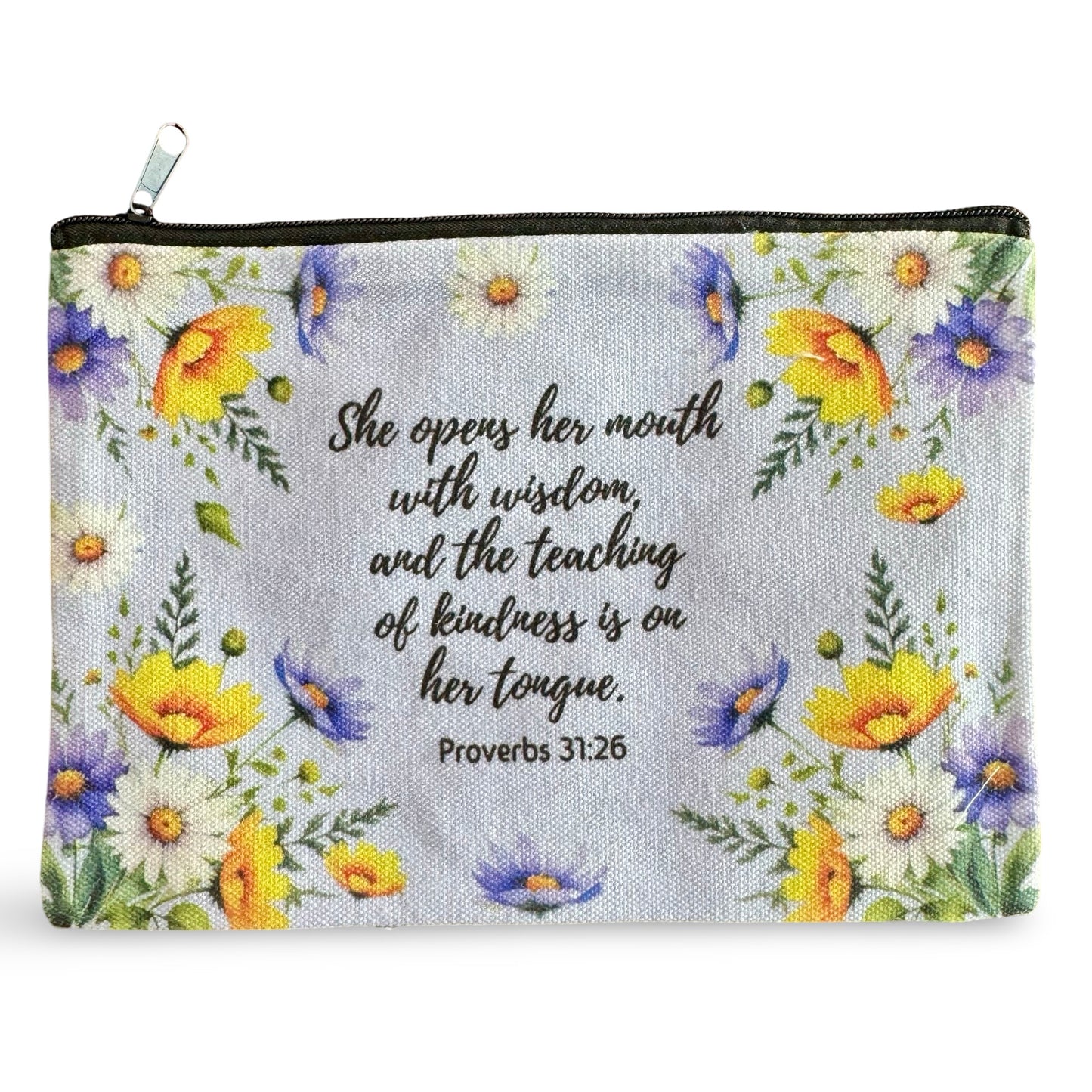 Colorful Bible Verse Zipper Pouches of Assorted Designs