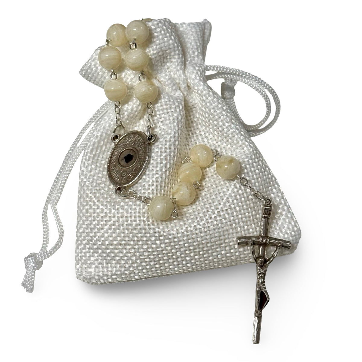 St. John Paul II Rosary with Relic and Pouch