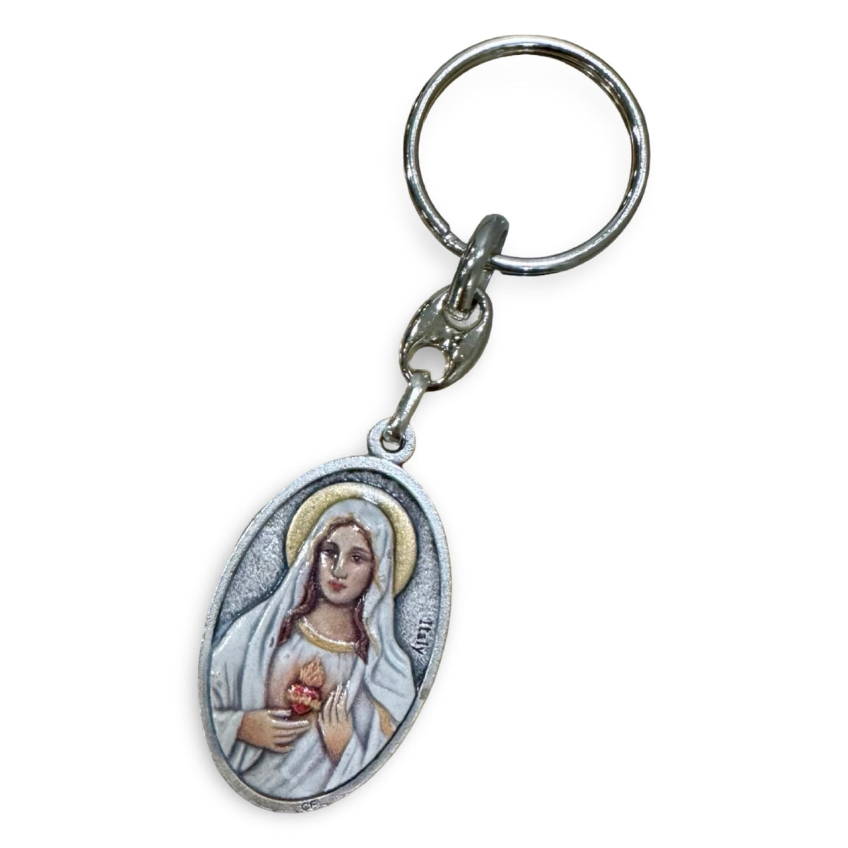 Immaculate Heart and Sacred Heart Painted Keychain