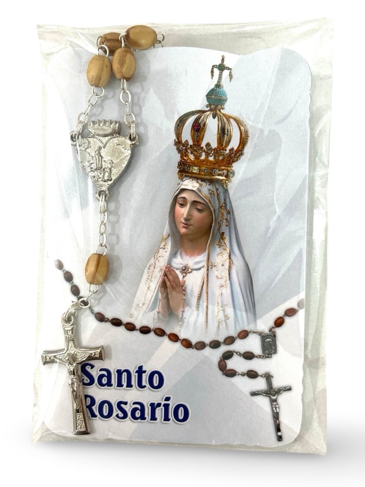 Wooden Fatima Decade with Holy Card