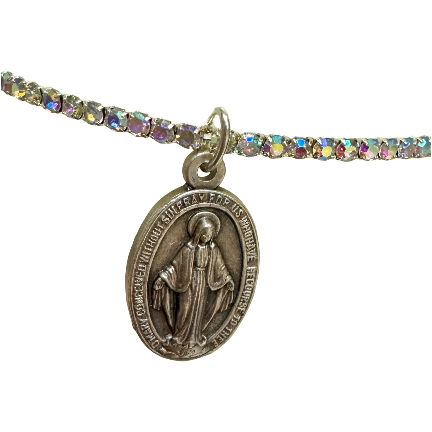 Miraculous Medal Rhinestone Bracelet