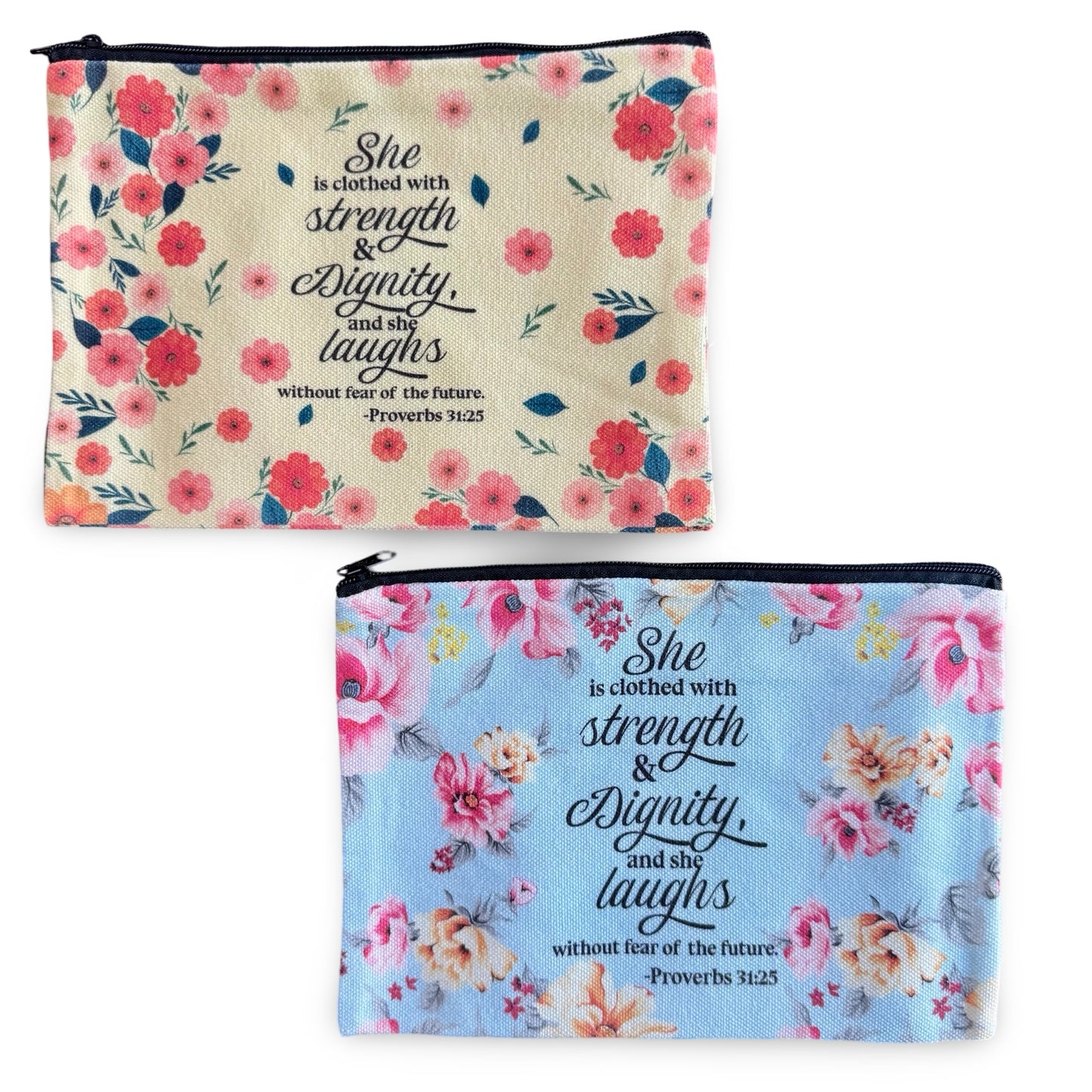 Colorful Bible Verse Zipper Pouches of Assorted Designs