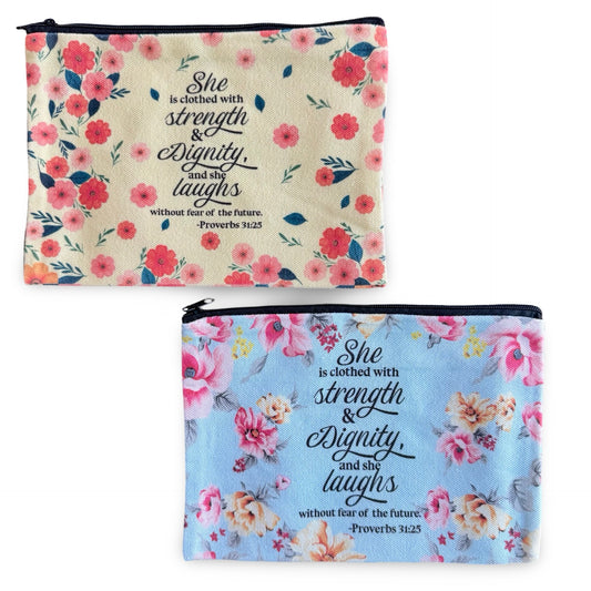 Colorful Bible Verse Zipper Pouches of Assorted Designs