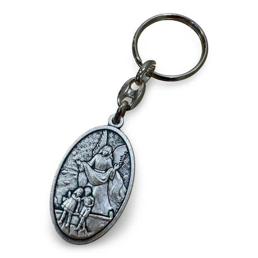 St. Michael and Guardian Angel Painted Keychain