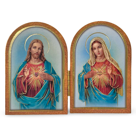 Folding Image of the Two Hearts with Gold Accents