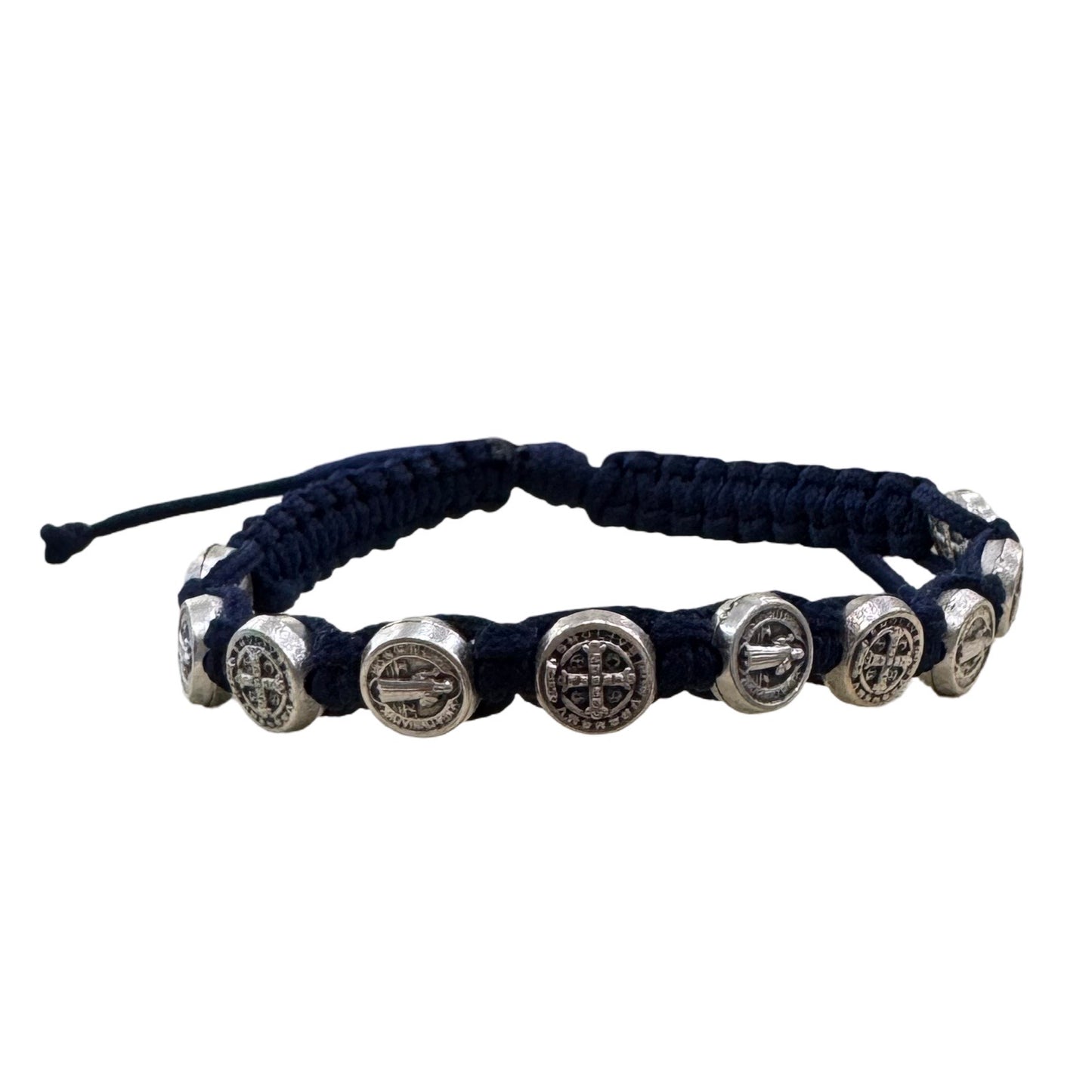 St. Benedict Cord Decade Rosary Bracelet with Small Medals