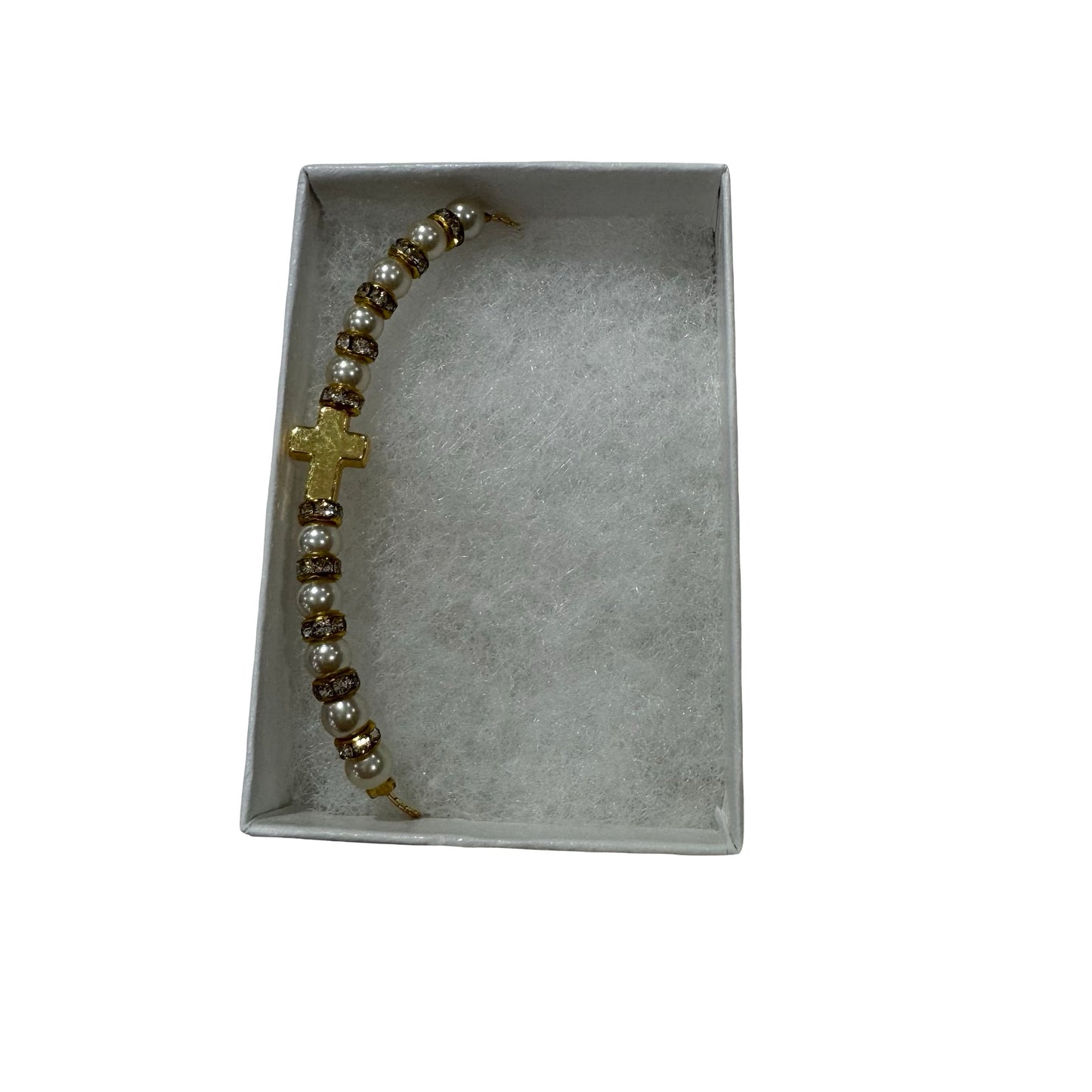 Gold Cross Rondelle Bracelet of Assorted Colors