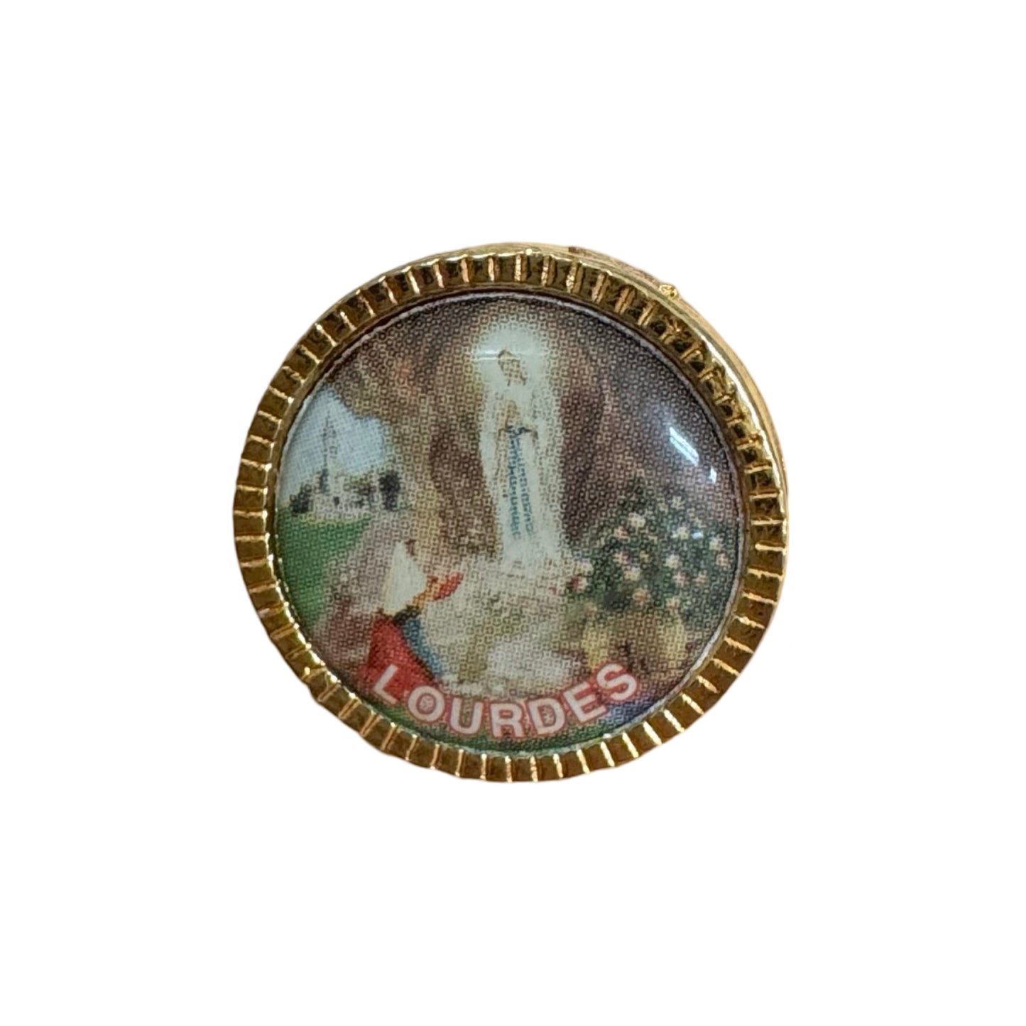 Round Lourdes Pin