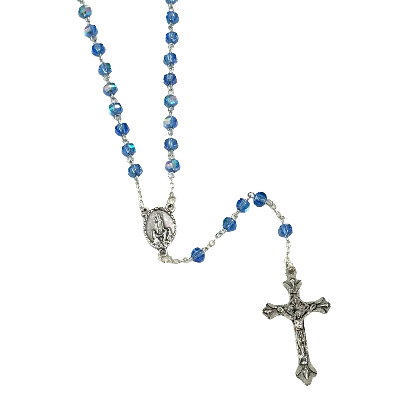 Blue Crystal Fatima Rosary