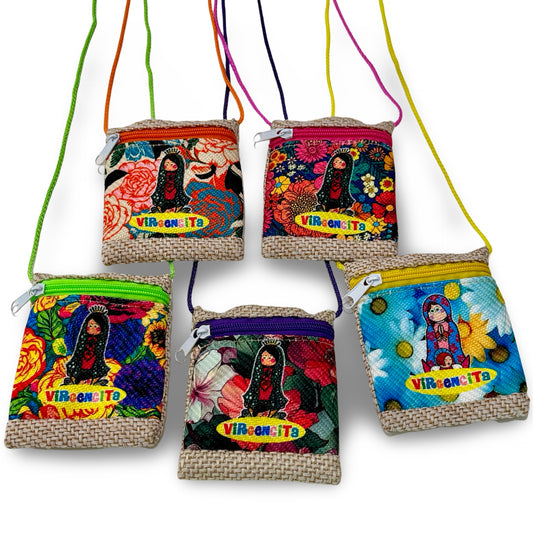 "Virgencita" Guadalupe Mini Shoulder Bag with Zipper
