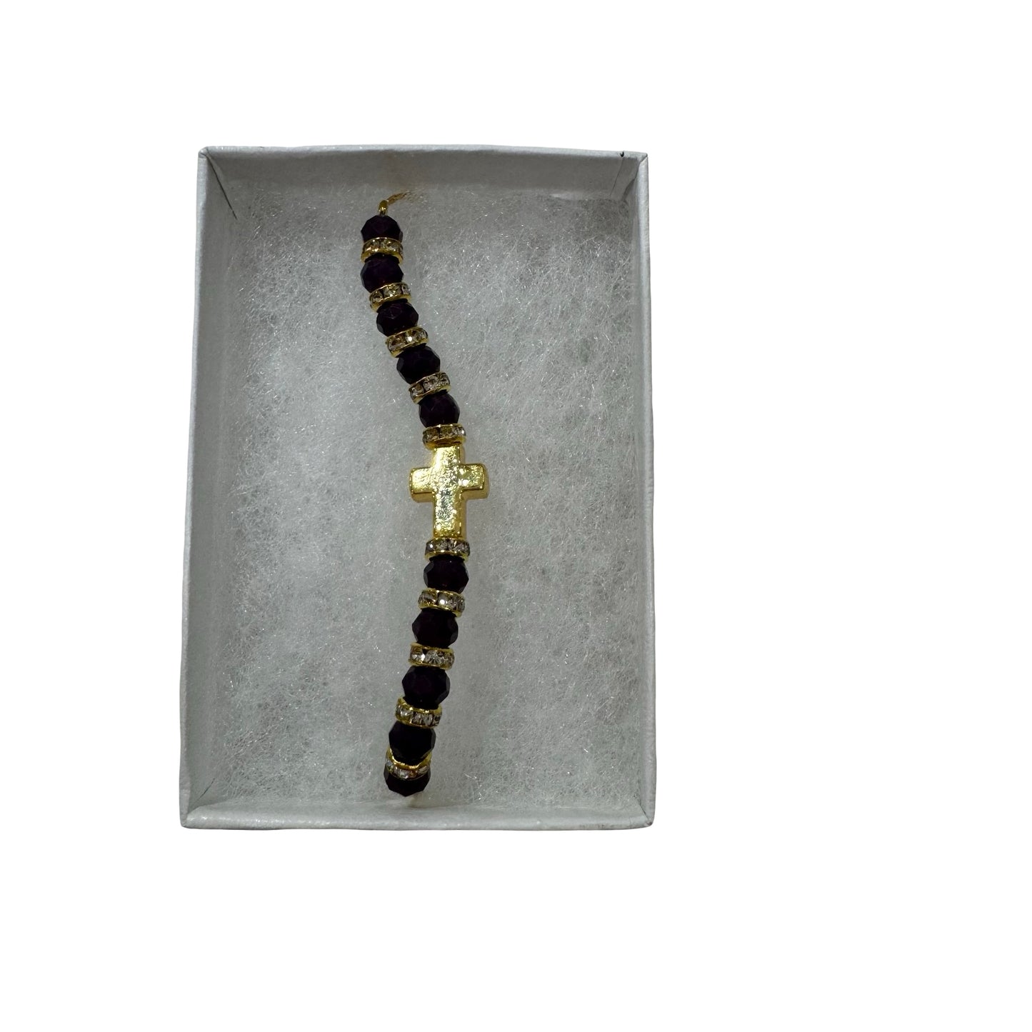 Gold Cross Rondelle Bracelet of Assorted Colors