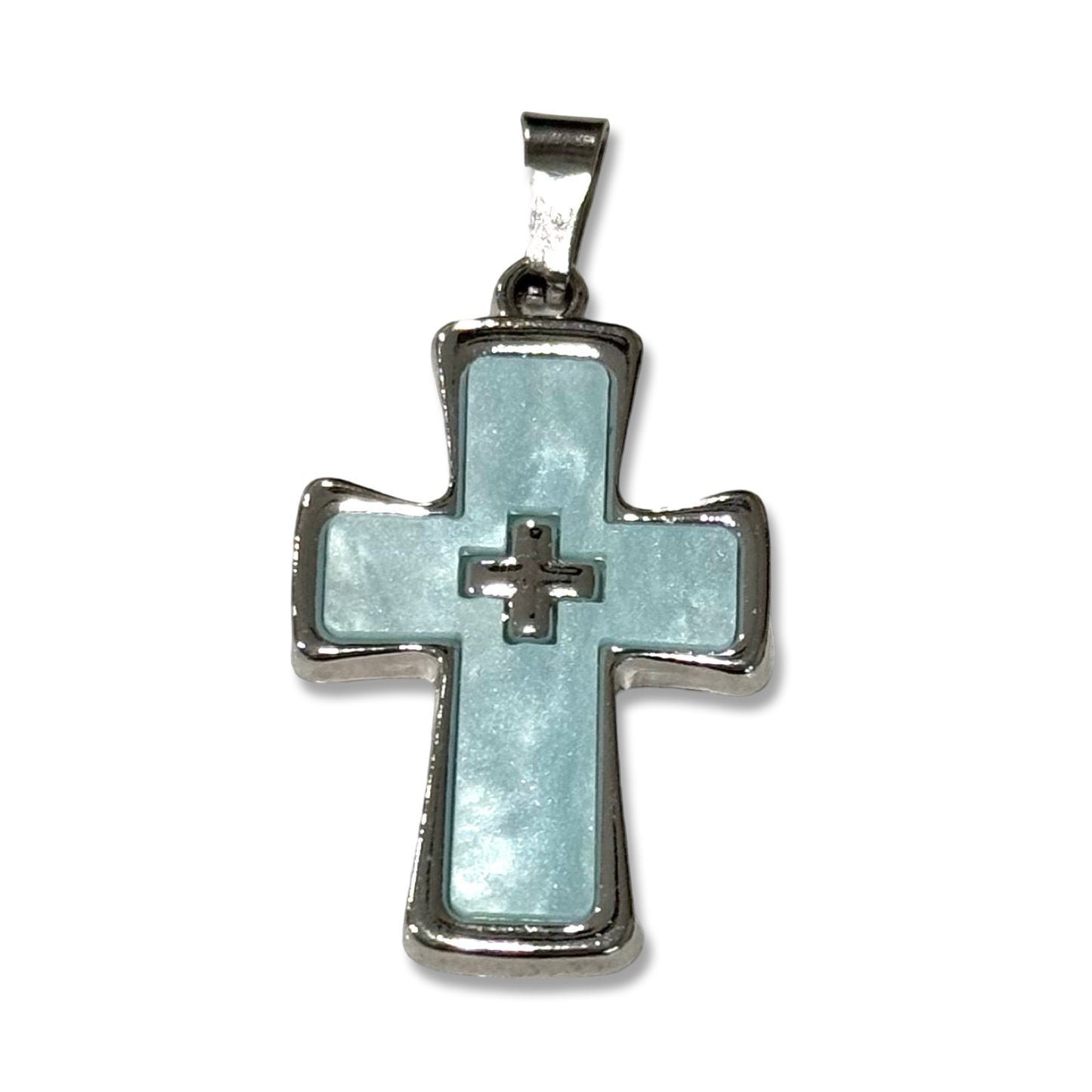 Silver and Mother of Pearl Cross Pendant