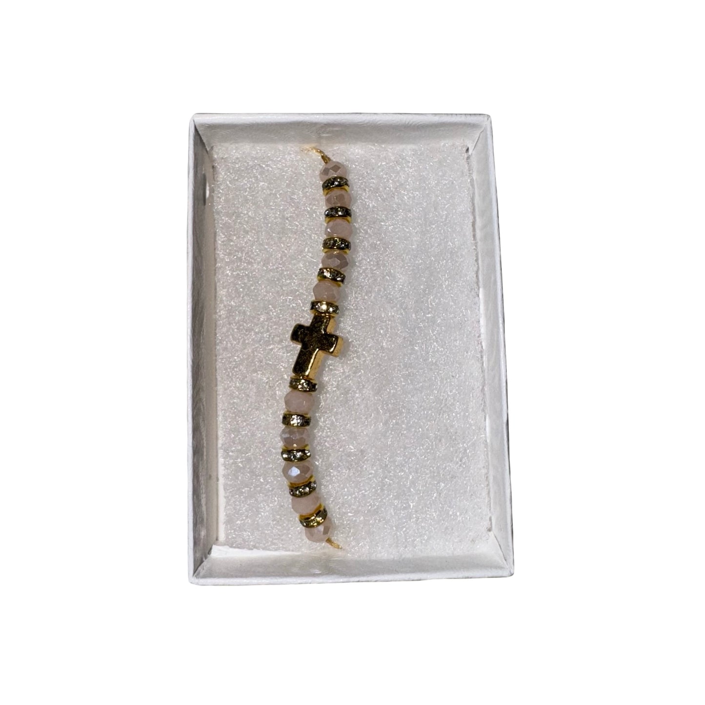 Gold Cross Rondelle Bracelet of Assorted Colors
