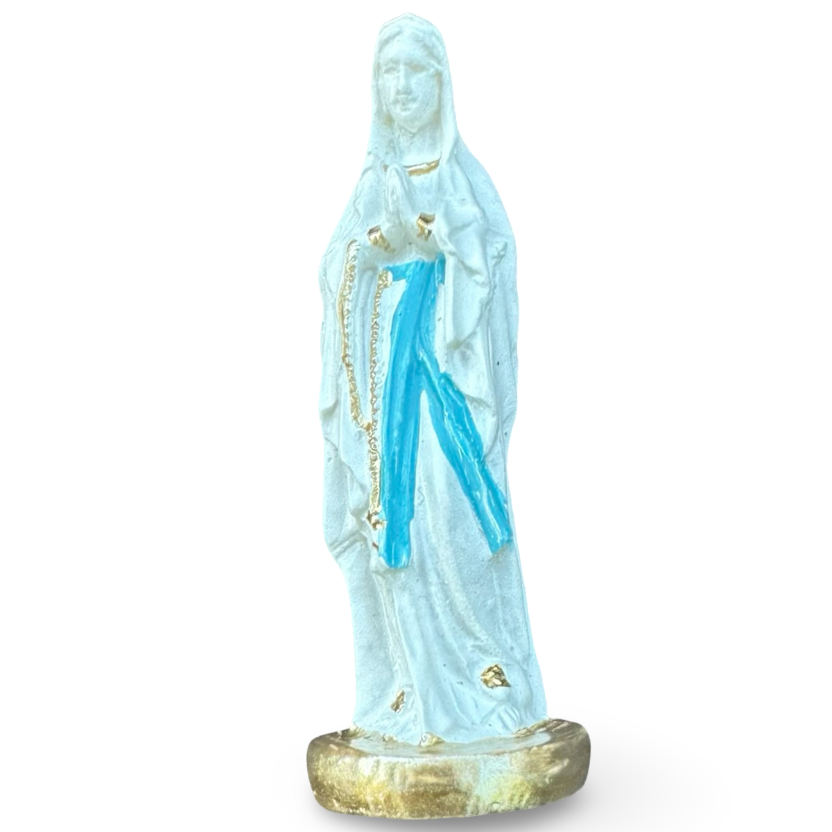 Tiny Colored Our Lady of Lourdes Statue