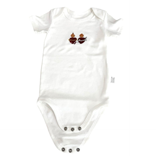 Embroidered Two Hearts Baby Onesie by SCTJM