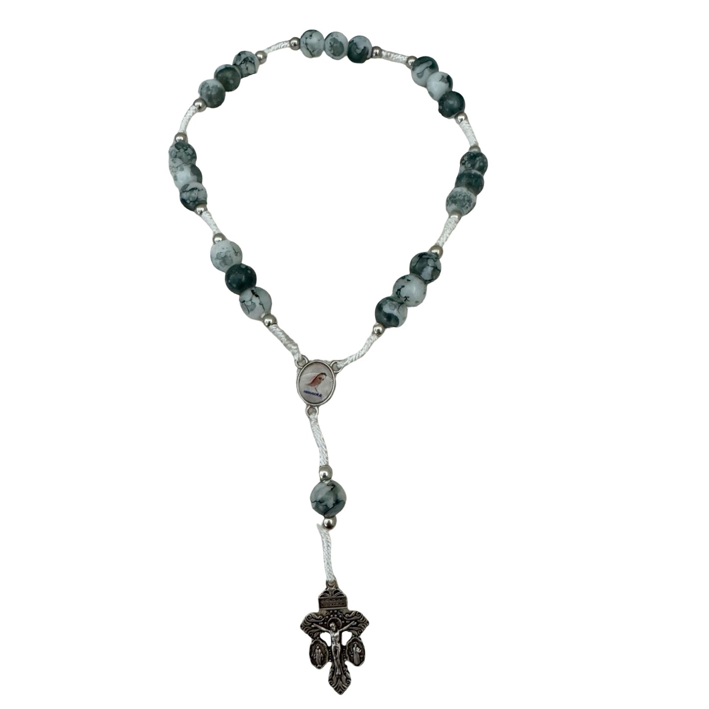 Marble Bead Chaplet of Peace with Pardon Crucifix