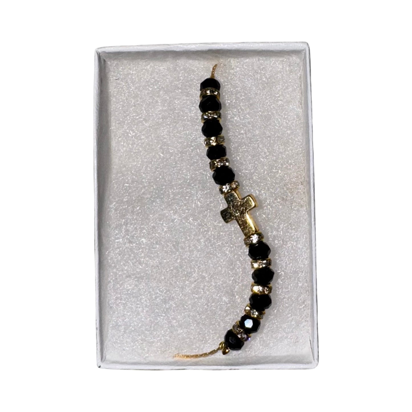 Gold Cross Rondelle Bracelet of Assorted Colors