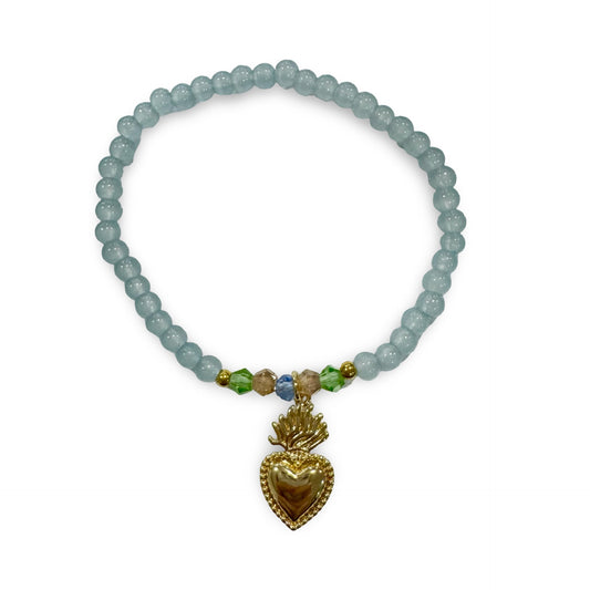Baby Blue Sacred Heart Bracelet