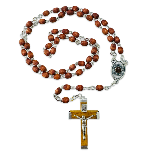 Tiny Wooden Rosary With Fatima Soil