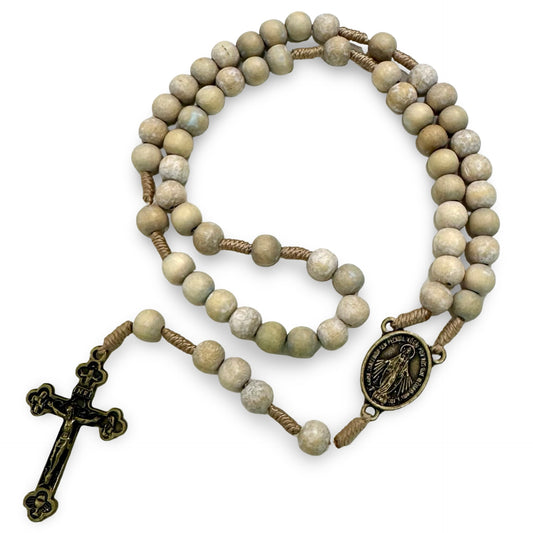 Light Wooden Miraculous Medal Rosary