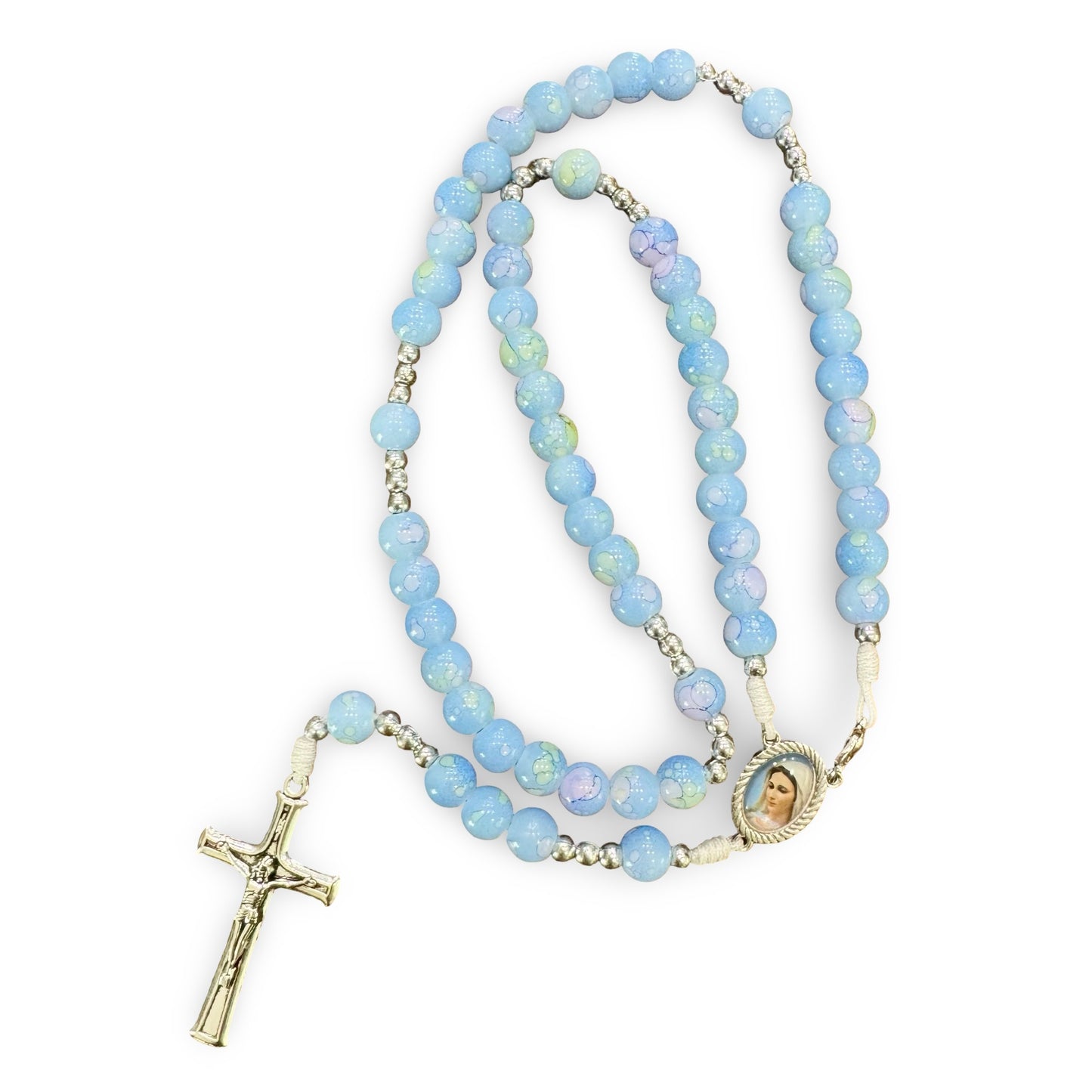 Marble Queen of Peace Rosary of Assorted Colors