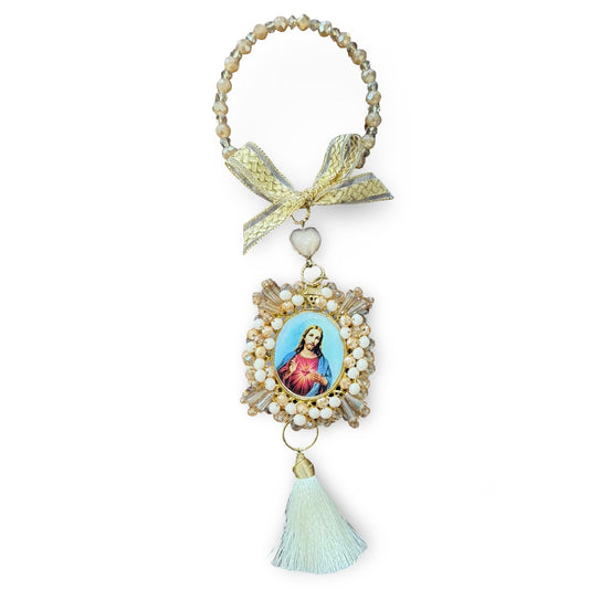 Rose Scented Our Lady of Guadalupe & Sacred Heart Door Hanger