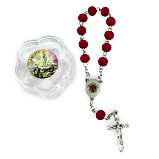 Rose Fatima Decade Rosary in Case