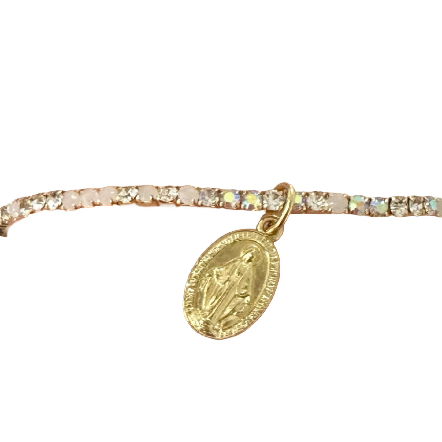 Miraculous Medal Rhinestone Bracelet