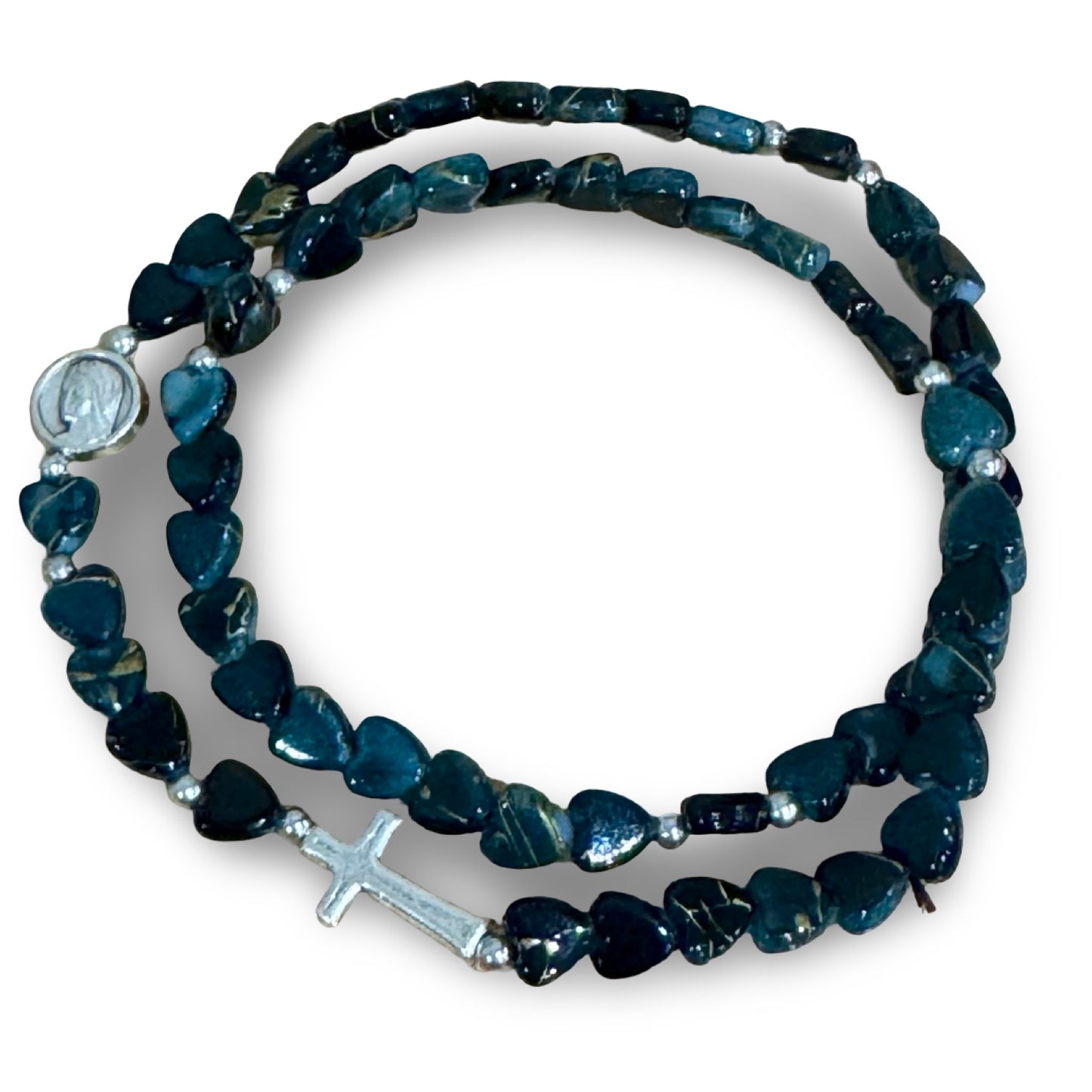 Heart Wrap-Around Rosary Bracelet of Assorted Colors