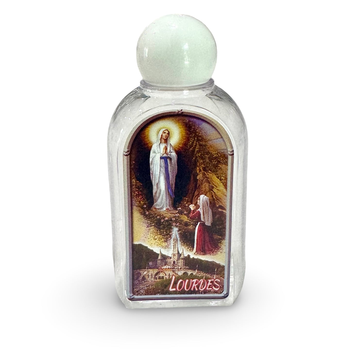 Plastic Lourdes Water Bottle With Colored Image