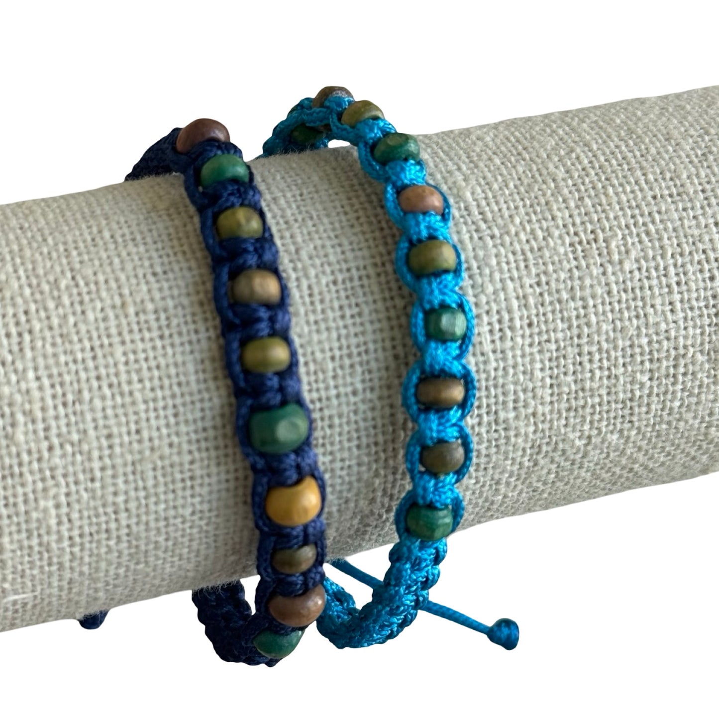 Queen of Peace Cord Bracelet With Colored Wooden Beads