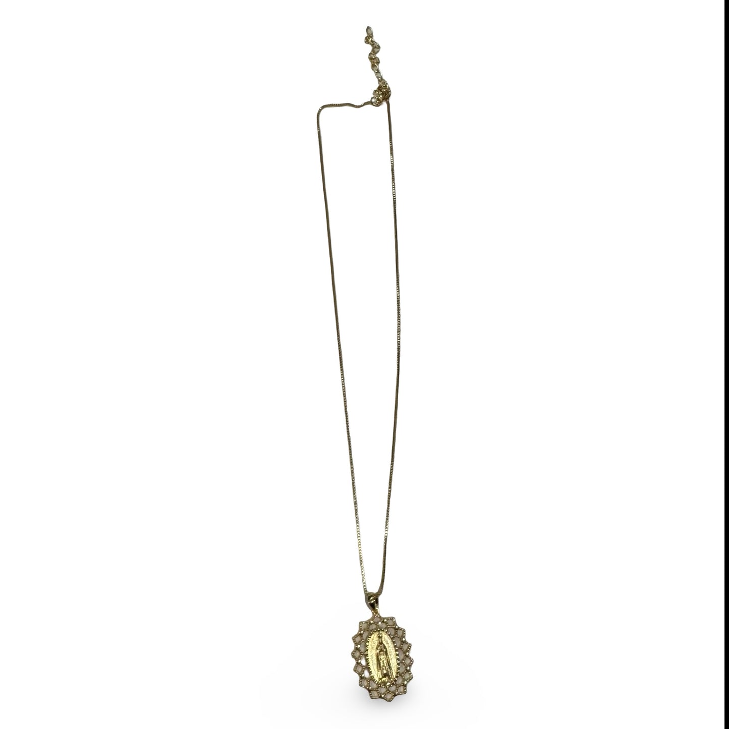 Gold Our Lady of Fatima Medal Necklace