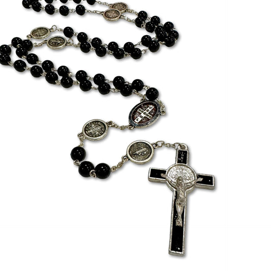Large, Black St. Benedict Rosary