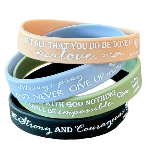 Assorted Bible Verse Silicone Bracelets