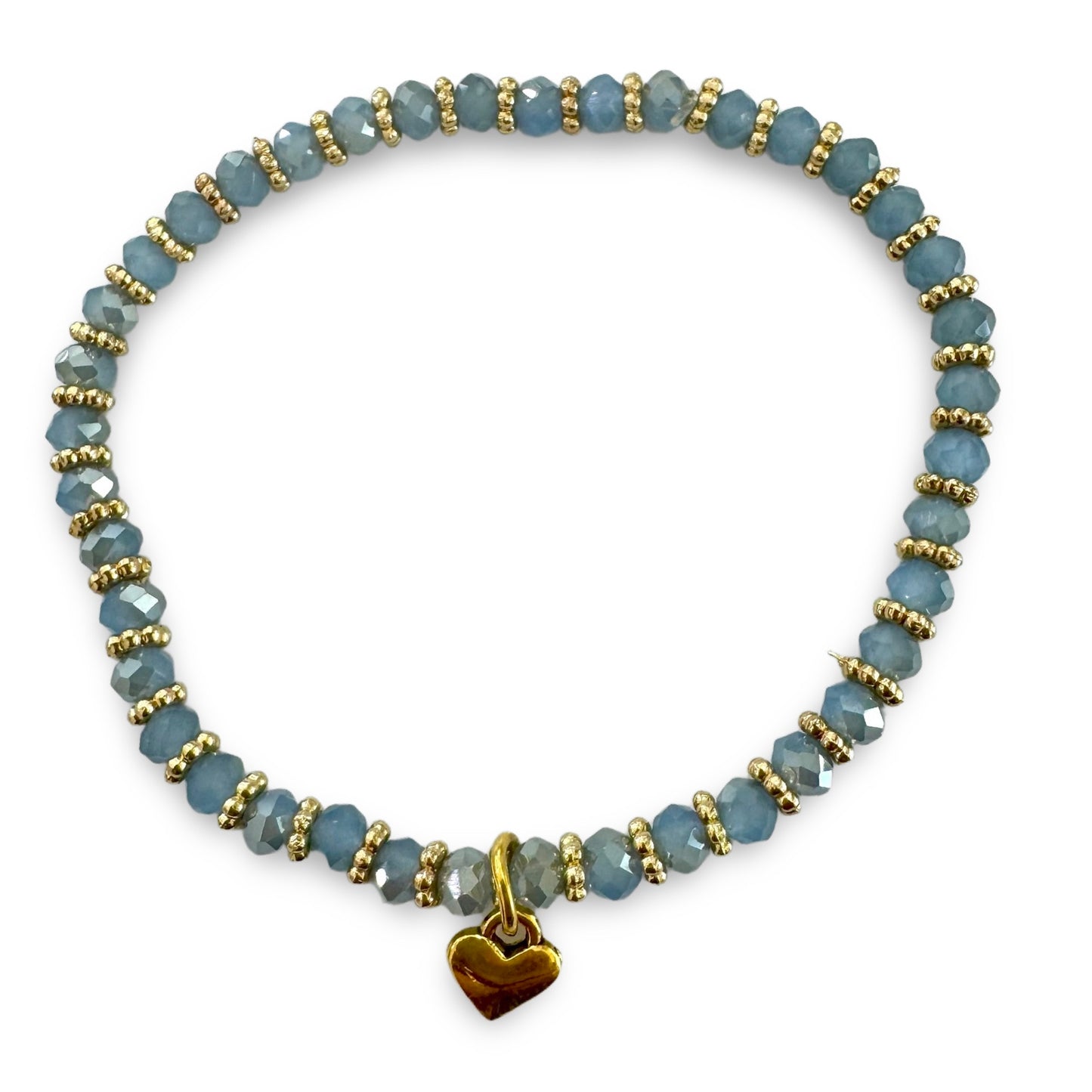 Crystal Heart Pendant Bracelet