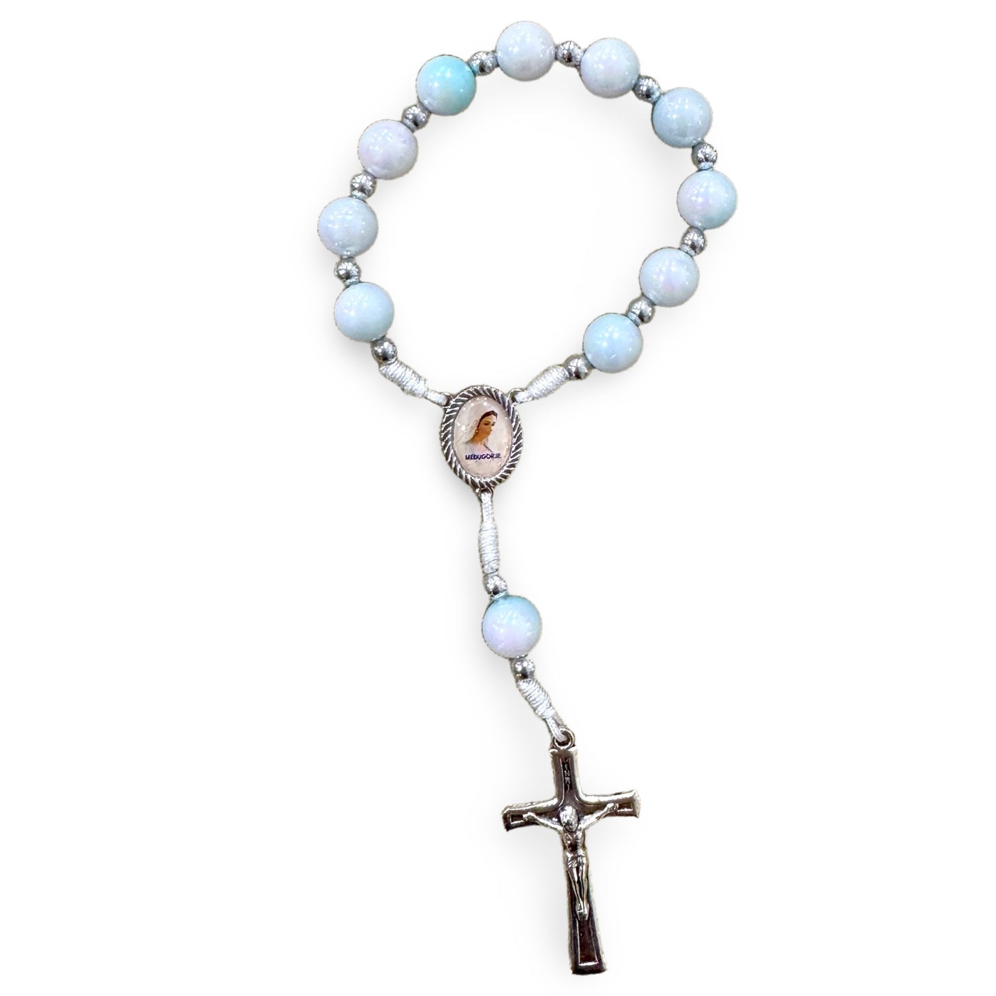 Large Marble Queen of Peace Decade Rosary