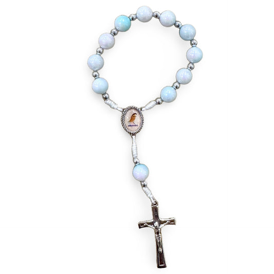 Large Marble Queen of Peace Decade Rosary