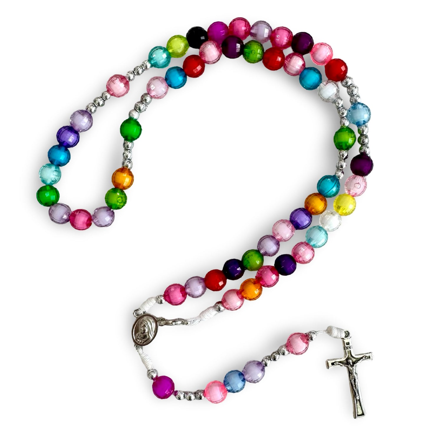 Faceted "Bead-in-Bead" Queen of Peace Rosary