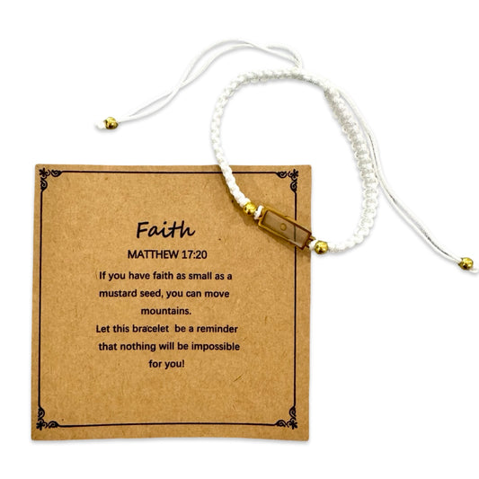 Woven Bracelet with Mustard Seed