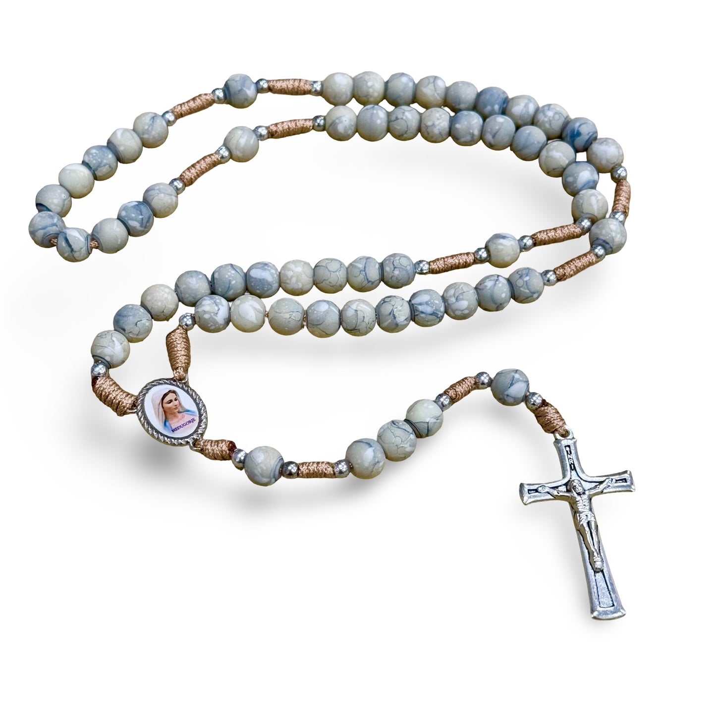 Ceramic Beaded Queen of Peace Rosary