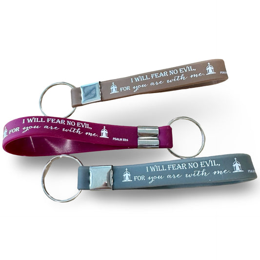 “I will Fear no Evil” Silicone Bible Verse Keychain