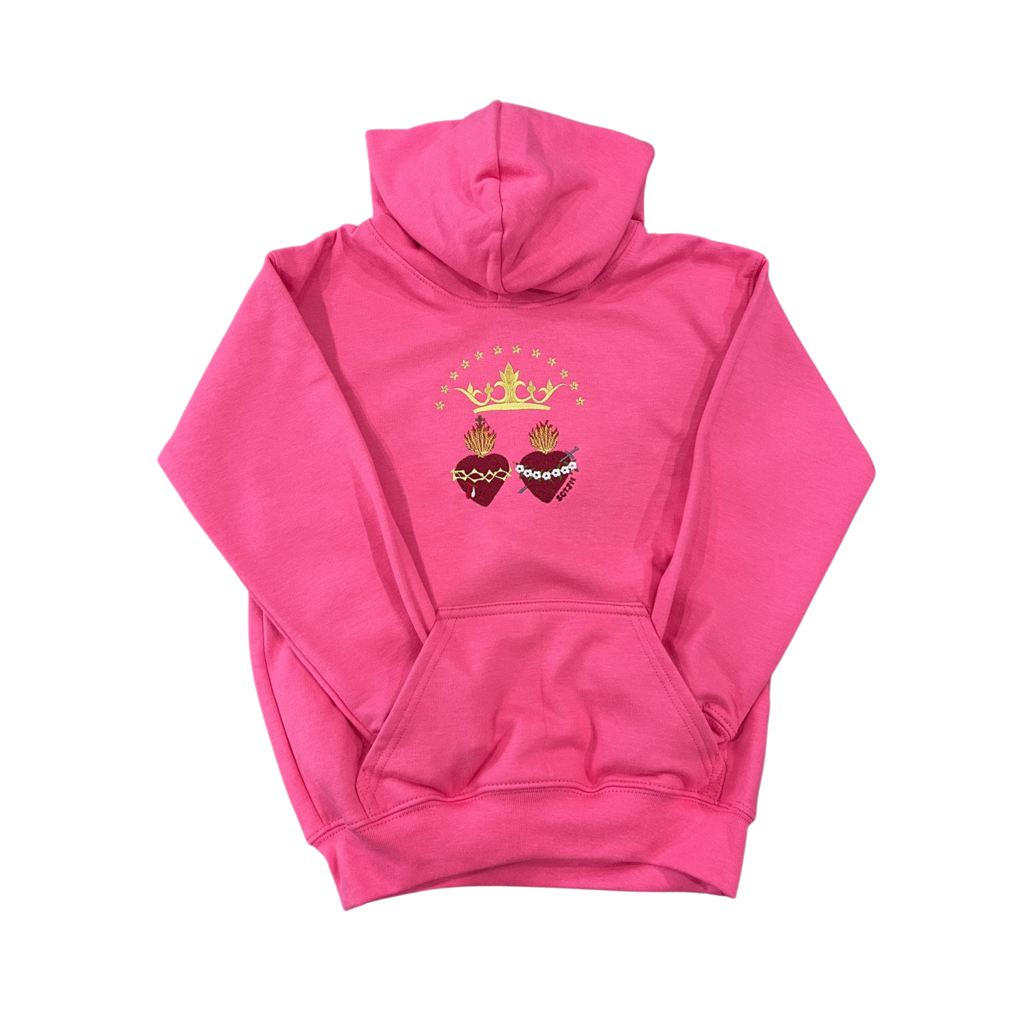 Two Hearts Embroidered Hoodies for Kids by SCTJM