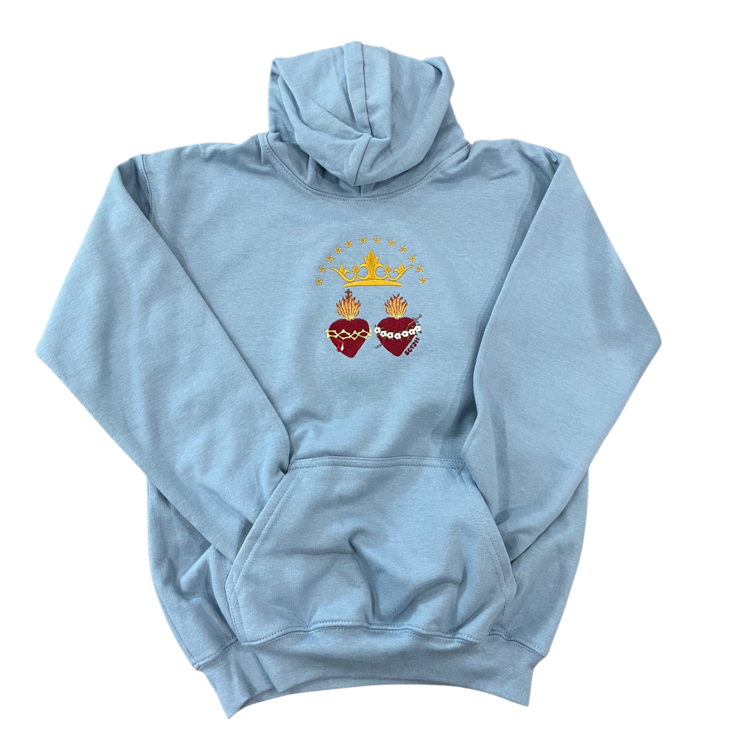 Two Hearts Embroidered Hoodies for Kids by SCTJM