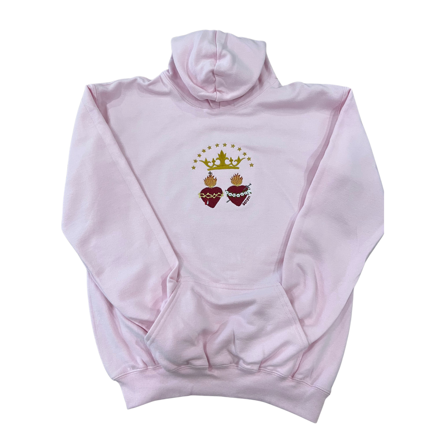 Two Hearts Embroidered Hoodies for Kids by SCTJM
