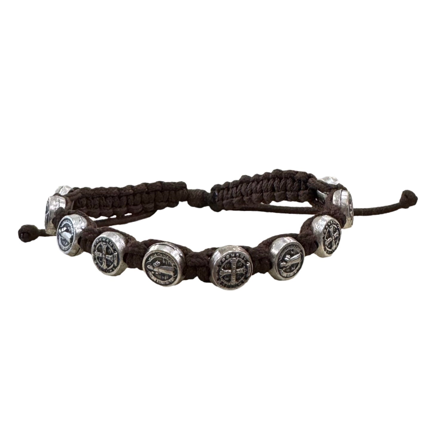 St. Benedict Cord Decade Rosary Bracelet with Small Medals