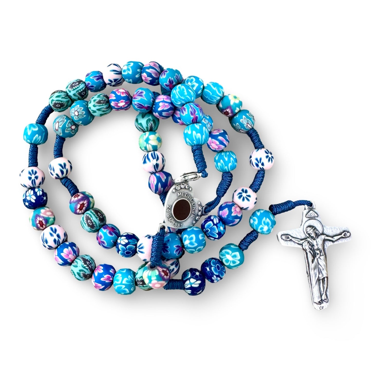 Queen of Peace FIMO Rosary of Assorted Colors Medjugorje